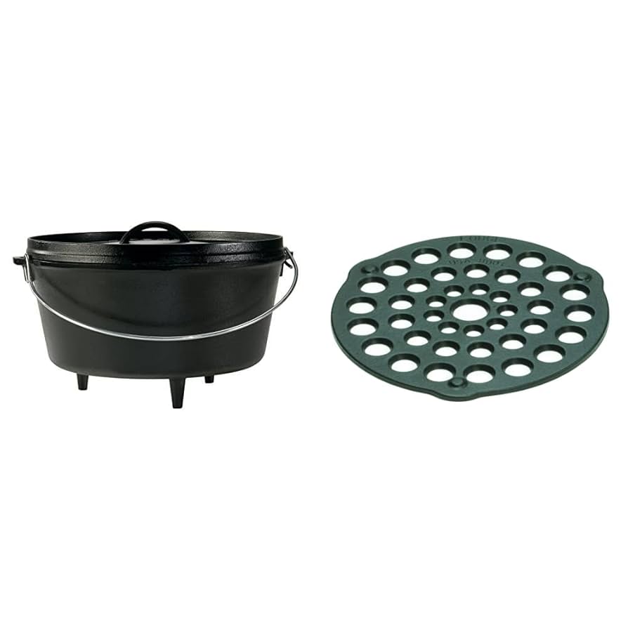 Amazon.com: Lodge Seasoned Cast Iron Dutch Oven Bundle - 12