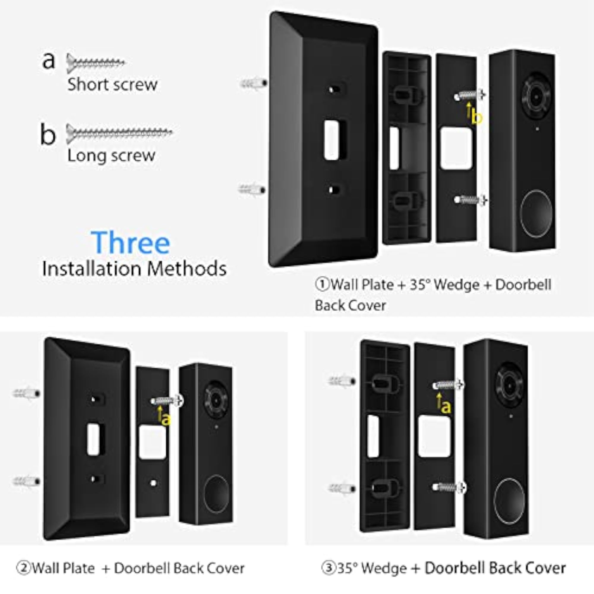 Wall Plate Compatible with Eufy Doorbell 2K Resolution
