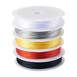 Sparkeads Hilo trenzado de poliéster de 50 m de 1 mm, cordón trenzado para mujer, pulsera de amistad, collar, colgante, fabricación de joyas