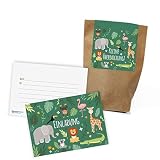 zoo tierpark paris Partytüten: Nachhaltige und umweltfreundliche Kreuzbodenbeutel aus vollständig kompostierbarem Natronkraftpapier (70 g/m², 14 x 22 x 6 cm) / Inkl. Klebeverschluss und selbstklebender Motto-Banderole