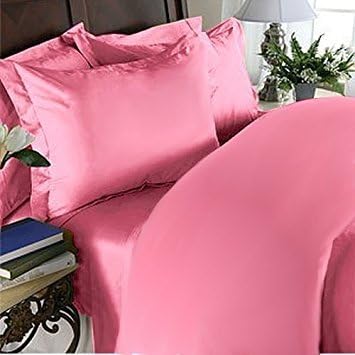 Elegance Linen 1200 Thread Count Egyptian Quality Super Soft Wrinkle Free & Wrinkle Resistant 4 pc Sheet Set, Deep Pocket Up to 18" and Colors, King Light Pink
