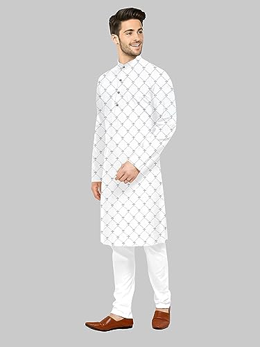 Image of Men's Printed Cotton Kurta