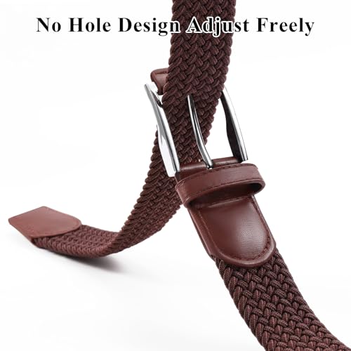 Image of XZQTIVE Braided Stretch Belt Mens Gift Elastic Woven Belt for Golf Casual Pants Shirts Jeans
