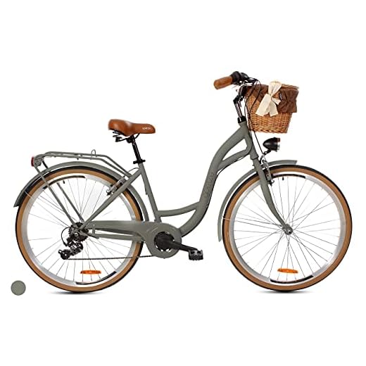 Goetze Mood damcykel retro vintage Holland stadsbike, 28 tum aluminiumhjul, 7 växlar Shimano Tourney-krets, djupstigare, korg med vaddering gratis!