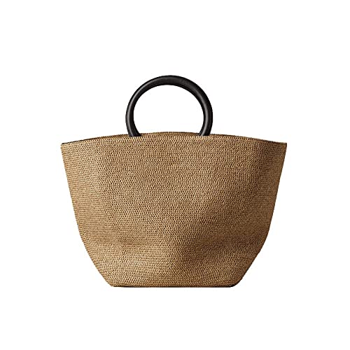 Bolso de paja Bolso de paja Bolso de mujer Bolso de playa Hecho a mano Mimbre Verano Tote Bolsas grandes de ratán Bandoleras de hombro 649