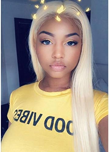 Aubree 13x6 Blonde Synthetic Lace Front Wigs for Women Blond Long Straight Wigs Pre Plucked 613 Color Heat Resistant Fiber Lace Front Wig