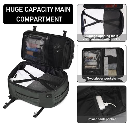 Image of ECOHUB Travel Backpack 18x14x8 Frontier Airlines Personal Item Bag Gray | Carry On Backpack with 13 Pockets, Casual Daypack for Men Women Airline Approved Water Resistant Back pack with Charging Port