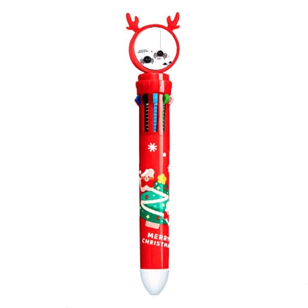 no/no Spider Pattern Insect Cobweb Illustration Multicolor Ballpoint Pen Christmas Xmas Tree Santa