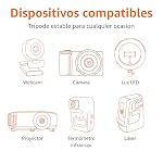 Amazon Basics Trípode para Cámara de 127cm/50in, Ligero, con Bolsa, Altura Ajustable, para Cámaras Réflex Digitales, Color Champán