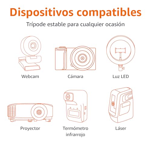 Amazon Basics Trípode para Cámara de 127cm/50in, Ligero, con Bolsa, Altura Ajustable, para Cámaras Réflex Digitales, Color Champán - Imagen 6