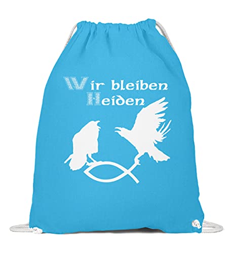 Sac de gym en coton Hugin & Munin bleu ciel 37x46 cm pour sportifs