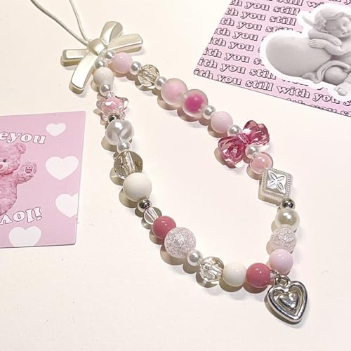 Image of Beaded Camera Wrist Strap Cute Digital Camera Charm Lanyard, Phone Wristlet Charms, Phone Chain for Camera