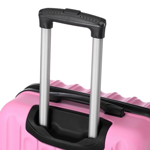 3 Piece Hard Luggage Box with Rotating Wheels 3 Piece Suitcase Set Travel Suitcase Set Retractable Handle(20/24/28)" Pink2