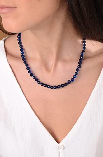 Amber Necklace for Women - HandMade Baltic Jewelry for Adult - 18 inch - 100% Genuine (Blue)2