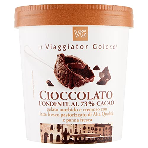 il Viaggiator Goloso Gelato Morbido e Cremoso Gusto Cioccolato Fondente, 425gr (Surgelato)
