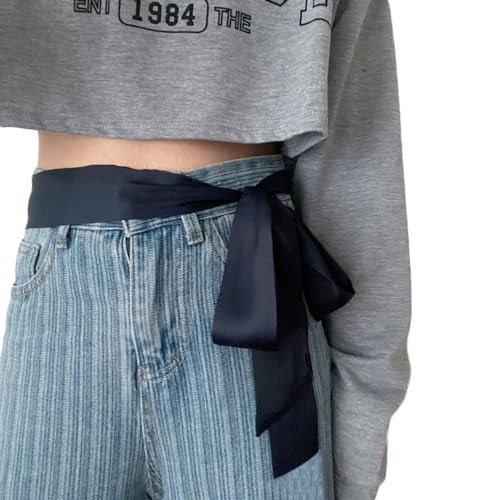 Women Jeans Waist Tie Belt Sash Belt for Chiffon Dress Faux Silk Scarf Belts