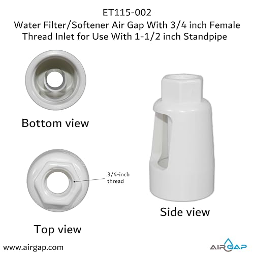 Water Filter/Softener Air Gap With 3/4-inch Female Threaded Inlet for Use With 1-1/2-inch or 2 inches (with coupler) Standpipe (ET115-002, G-175, DLA-G15) by AIR GAP INTERNATIONAL - Used condition - Image 4