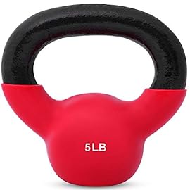 Day 1 Fitness Kettlebell Weights Vinyl Coated Iron – 10 Size Options, 5lbs-50lbs – Coated for Floor and Equipment…