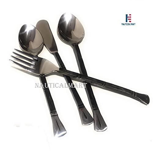 Dinner Set Hand Forged Stainless Steel Flatware Fork Spoon Knife Rustic Kitchen, Kitchen Accessories, Viking Cutlery, Medieval Cutlery, Dining Sets #TOP3