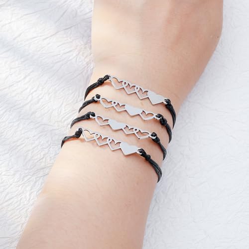 Image of Sunflower Jewellery Friendship Necklace for 3 4 Stainless Steel Heart-Shaped Necklace /Bracelet Three Hearts Composed of Friendship Necklace /Bracelet, Gifts for Friends