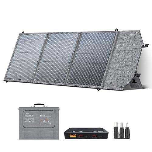 CTOLITY Panel Solar Plegable 100w monocristalino portátil, Células Tipo N Módulo Solar Plegable Portátil Plegable, impermeable, ideal para embarcaciones, camping, caravanas o autocaravanas