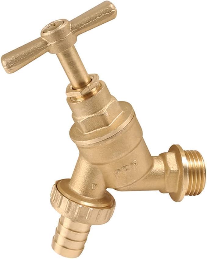 Aigher Outdoor Garden Tap, 1/2" Brass Wall Mounted Hose Bib, Heavy Duty Water Tap for Garden Hose, Car Wash & Irrigation