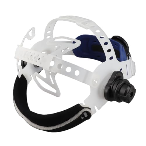 Casco De Soldadura Automático Negro Solar con Accesorios para Casco De Soldadura Diadema De Sudor Ajustable (White)