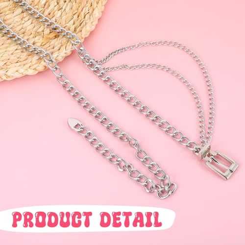 Silver Belt for Women, Metal Waist Chain Multilayer Adjustable Chain Belts Girls Stylish Waist Chain for Dresses, Jeans, Skirts, Trousers4