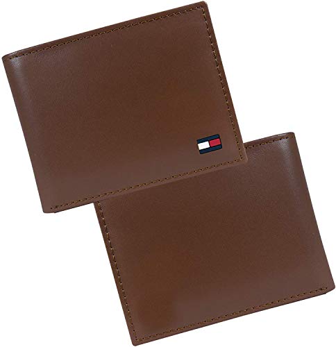 Tommy Hilfiger Men's Leather Edisto RFID Slim Bifold Wallet, Tan2