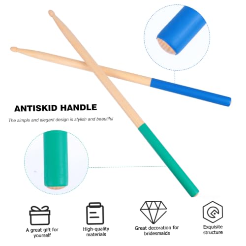 2 pares de baquetas de madera de arce con mango antideslizante y punta de madera clásica para adultos y principiantes, agarre cómodo que alivia la fatiga de las manos miniatura 3