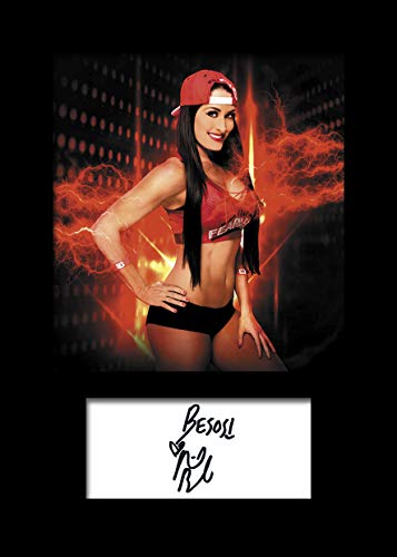 FRAME SMART Nikki Bella - WWE #3 | Foto montada, reimpresión de Firma | Tamaño A5 para Marcos de 6x8 Pulgadas | Máquina Cortada | Exhibición de la Foto | Presente, Regalo, Coleccionable