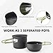 Camping Cookware Kit Backpacking, 0.33Gal Pots and 0.17Gal Pans Set,0.08Gal SUS304 Cup, Forks Knives Spoons for Hiking,Camping,Outdoor Cooking,Picnic,Solo Camping cookware