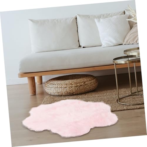 Tapis de lit fleurs peluche rose doux et confortable - 7