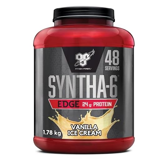 BSN Nutrition Batido de Proteínas de Suero Syntha 6 Edge Bajo en Carbohidratos y Azúcar con Aislado de Proteína de Suero y BCAAs, Suplemento para Ganancia Muscular, Helado de Vainilla, 1,87kg