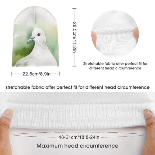 Gorro de punto para invierno al aire libre casual Dove con flor 2