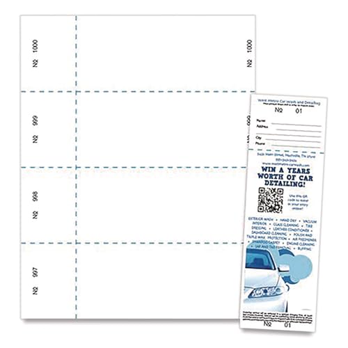 Blanks/usa 10X9WH Jumbo Micro-perforated Event/raffle Ticket, 90 Lb, 8.5 X 11, White, 4 Tickets/sheet, 250 Sheets/pack