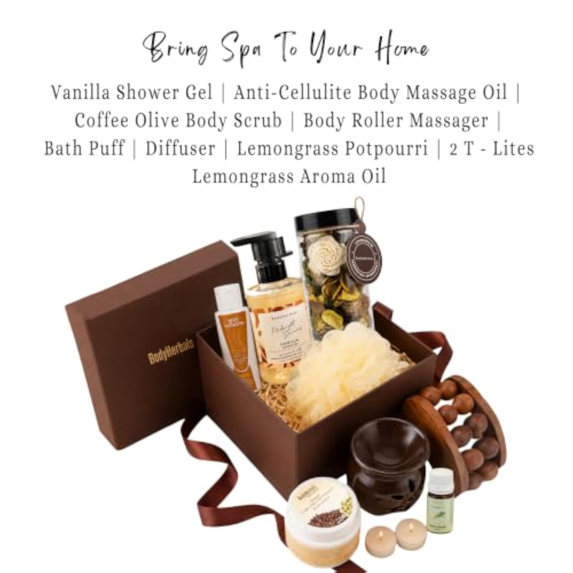 Anti-Cellulite Coffee Skin Care Gift Set, 8 Pcs Bath & Body Kit
