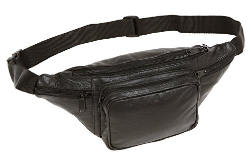 LEAS Gürteltasche Echt-Leder, schwarz Travel-Line