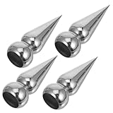 NULYLU 4Pcs 25Mm Stainless Steel Cone Fence Toppers for Garden Fence Decor Outdoor Metal Post Caps Anti-Climb Security Finials