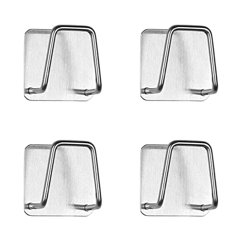 Chenyesun Pot Lid Holder, 2 Pairs Of Wall Mount Pot Lid Organizer ,304 Stainless Steel Self Adhesive Cabinet Door Pot Lid Holder Rack For Kitchen Wall Mount ,Freely Adjustable Length #TOP21