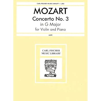 Sheet music Concerto No. 3 in G Major, K.216, for violin and piano (Auer); Wolfgang Amadeus Mozart Book