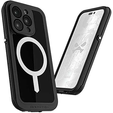 Ghostek NAUTICAL slim iPhone 14 Pro Full Body Case with Camera Protection and Screen Protector Heavy Duty Waterproof MagSafe Magnetic Phone Cover Designed for 2022 Apple iPhone14Pro (6.1 inch) (Black) Cover