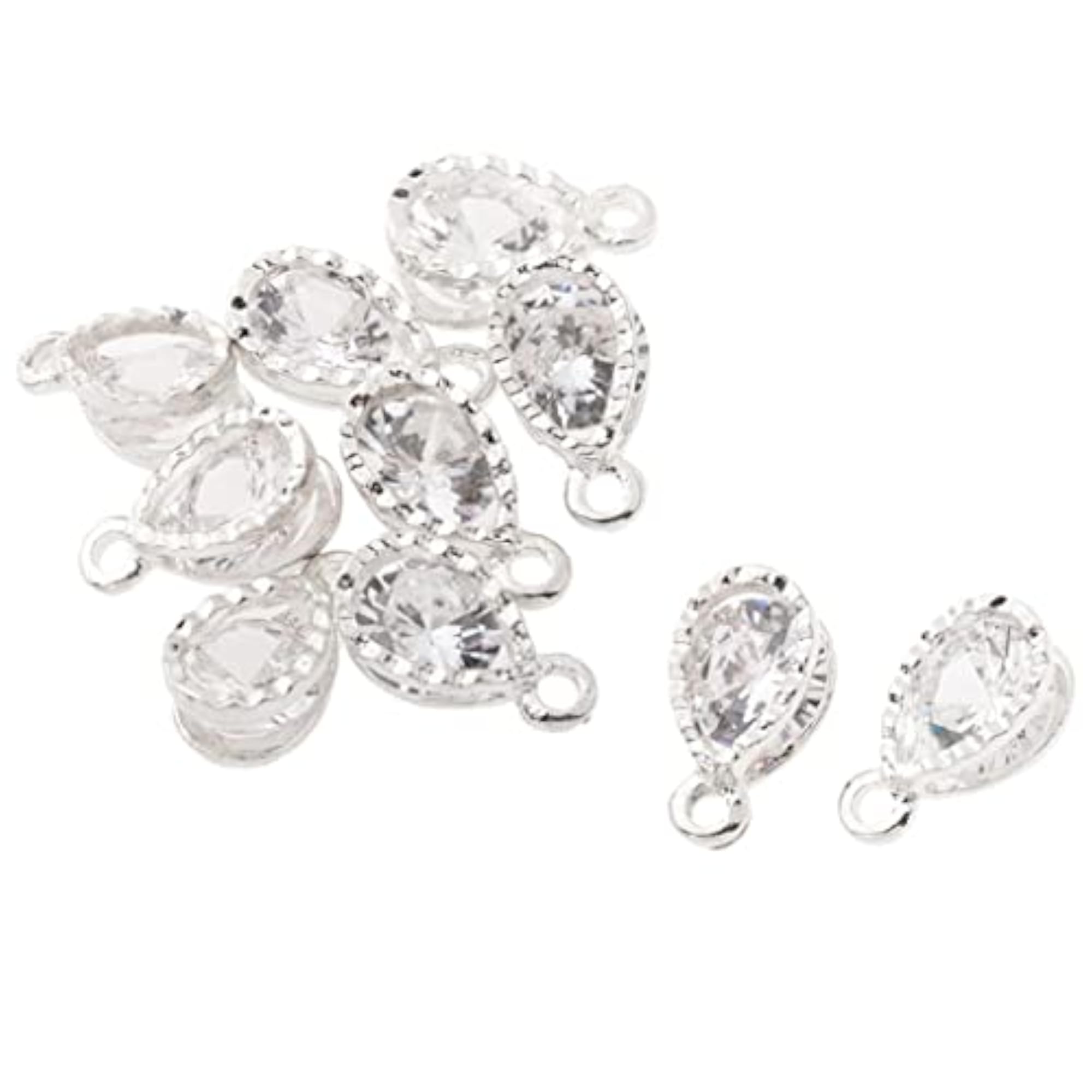 10 Pieces Crystal Alloy Rhinestone Charms