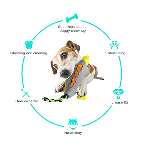 Hgkl Dog Toys For Aggressive Chewers, Tough Durable Food Grade Tpr And Nylon Chew Toys, Indestructible Chewers Toys For Large Medium Breed Dogs, Dog Teeth Cleaning Grinding Toothbrush, Yellow #TOP1