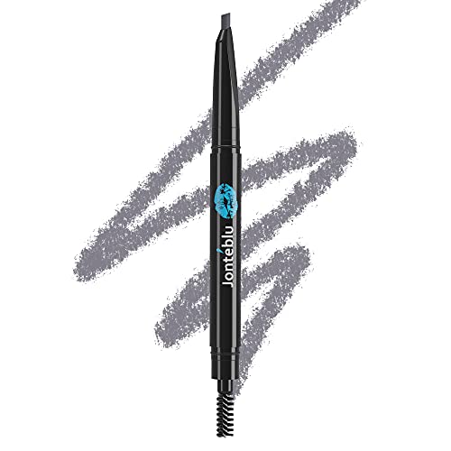 Jonteblu Waterproof Eyebrow Pencil Liner Long Lasting Ultra Fine Slim - Natural Makeup Microblading Eye Brow Definer Pencil - Eyebrow Filler with Spoolie Brush, Grey