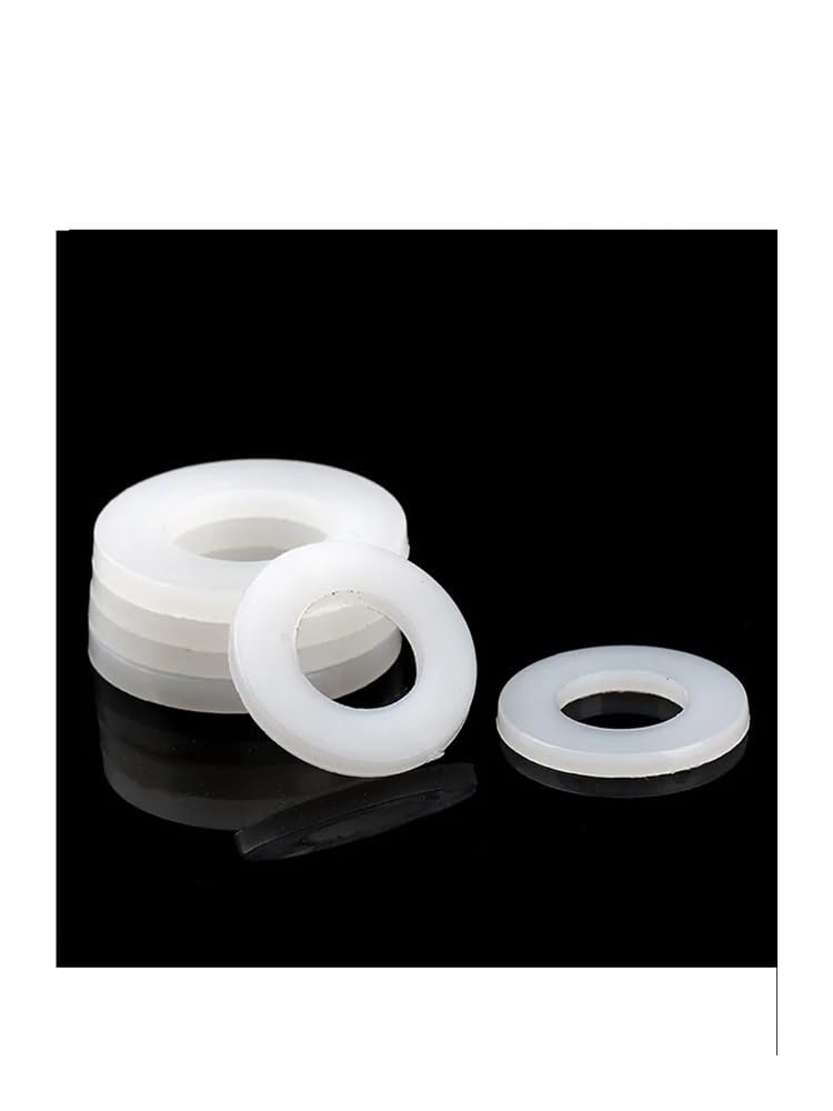 20 Piezas M2 M2.5 M3 M4 M6 M8 M10 M12 Junta Plana de Nailon de plástico Blanco Espaciador Anillos aislantes Espesor del Anillo 1/1.5/2 mm(M3x6x1)