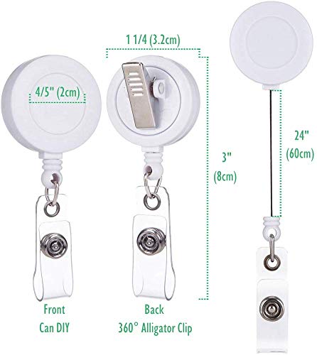 QREEL Retractable Badge Reels (2-Pack, White) - alternate view 1 of 4