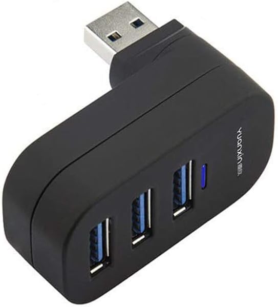 Hipipooo USB Splitter 180° Rotatable 3.0 USB Port Expander Mltiport USB to USB Adapter Portable Hubs for Windows Laptop, Xbox, Wii,PS3, PC, MAC, Mac Book, Tablet, Tab (Black)