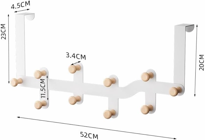 Hat Rack for Wall No Drill Door Hooks, 10 Hooks Coat Rack for Bedroom Entryway Clothes Storage