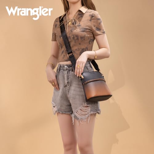 Image of Wrangler 3PCS Purses for Women Tote Bag Crossbody Handbag and Wallet Set with Guitar Strap